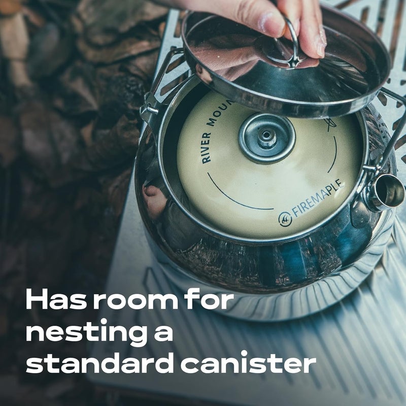 Fire-Maple Antarcti Portable 1.2 Liter Lightweight Stainless Steel Camping Kettle | Durable and Portable Camp Tea Pot | Ideal for Bushcraft and Outdoor Campfire Use - Image 3